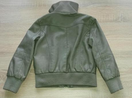 Šedozelená koženková bunda vel. 110, girl2girl,110
