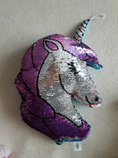 Plyšoví jednorožci, polštářek s měnícími flitry,