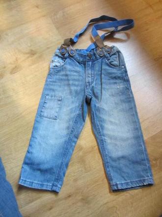 Prďácké džíny, rifle s kšandama, h&m,80