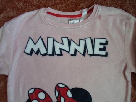 Růžová mikina mikinka minnie, h&m,146