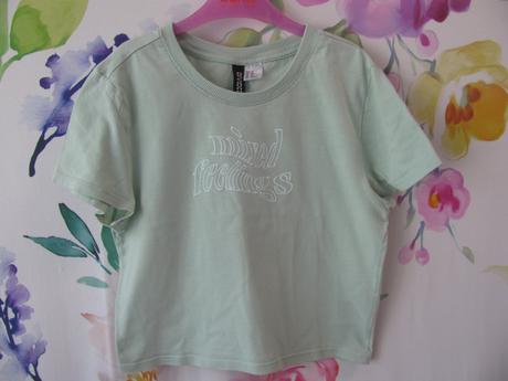 Dívčí bavlněné crop top tričko, h&m,xs