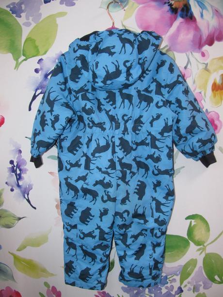 Zimní kombinéza s kapucí s potiskem zvířátek, lupilu,80
