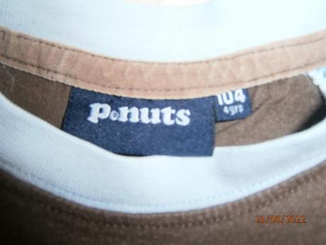 Šusťáky + tričko, vel. 104/110, peanuts,104