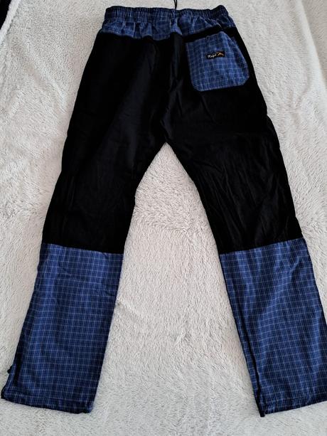 Kostkované outdoorové kalhoty /modré a grafitové, kugo,170