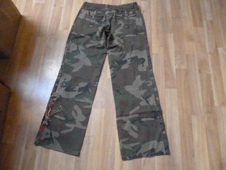 Široké maskáčové kalhoty vel.l pro maminy, l