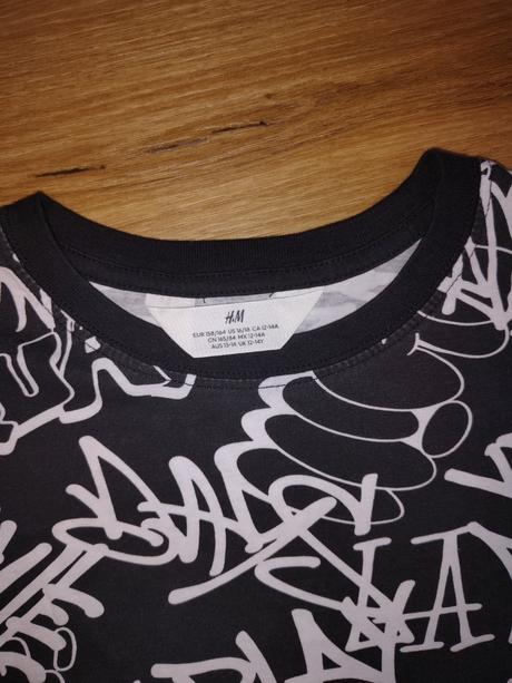 Chlapecké bavlněné triko kr. ruk. h&m 158/164 graf, h&m,158