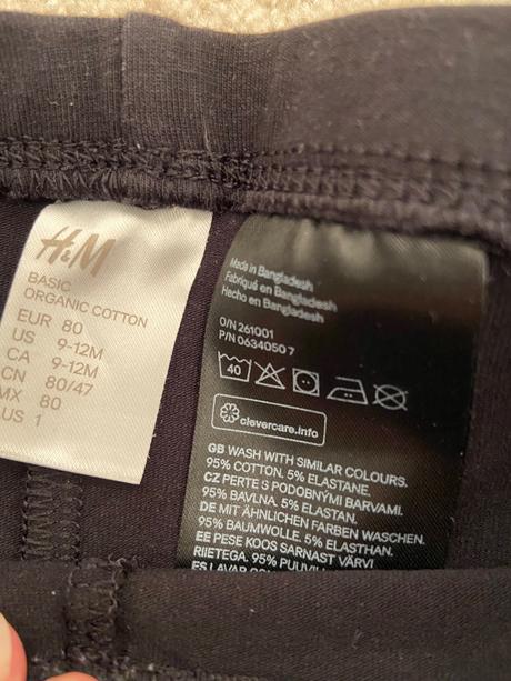 Černé leginy, h&m,80