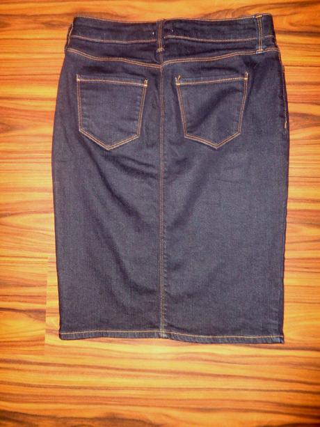 Moderní tmavomodrá riflová sukně, f&f,36