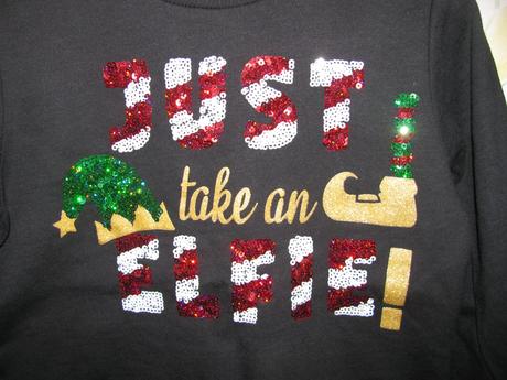 Krásná černá vánoční mikina s flitry/unisex, 134