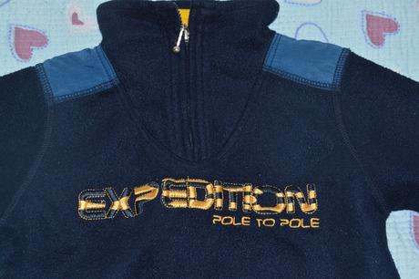 Teplá fleesová mikina s výšivkou expedition, 104