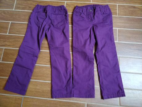 Fialové plátěné kalhoty, velikost 110, 110