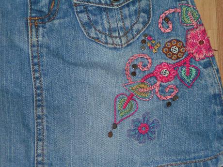 Riflová sukně s výšivkou, old navy,116