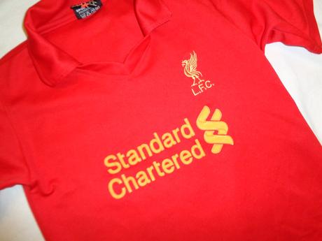 Luxusní červeno zlaté dresíkové tričko s límečkem, 140