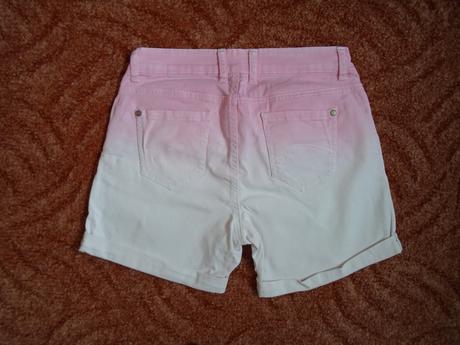 Růžové bílé kraťasy kraťásky šortky, esmara,38