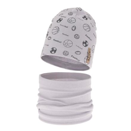 Bavlněný chlapecký set čepice + nákrčník, 52