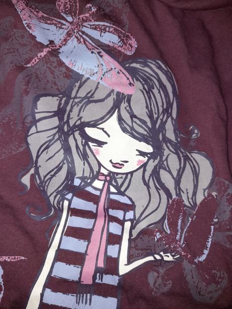 Tričko vínové s holkou obrázkem 164, f&f,164