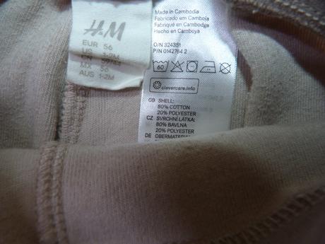 Sametové kalhoty vel. 56, h&m,56