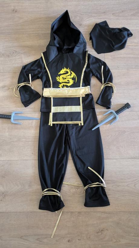 Ka314 karnevalový kostým ninja vel. 4 - 5, 110 let,