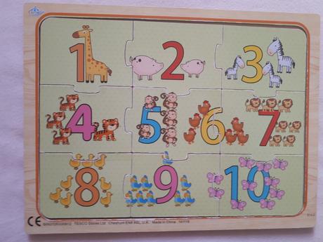 Dřevěné puzzle pro nejmenší - číslice,