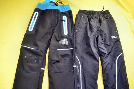 2x oteplené kalhoty softshellové,šusť.wolf,kugo, wolf,98