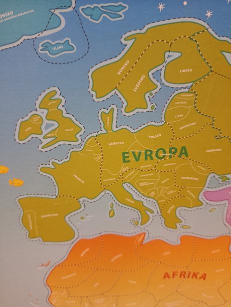 Dřevěná magnetická mapa mapa světa - playtive lidl, 