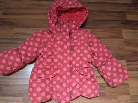 Zimní puntikovaná bunda, debenhams,98