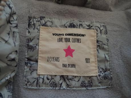 Dívčí zimní bunda značky young dimension, vel2-3r, young dimension,92