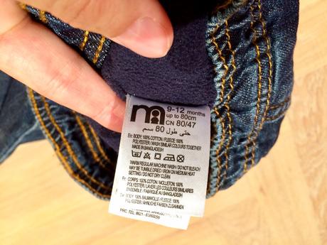 Mothercare džínové kalhoty podšité, mothercare,80
