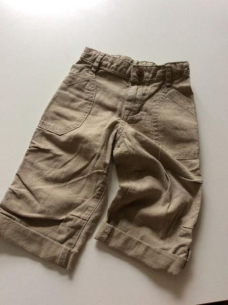 Lehké lněné rollup kalhoty, gap,92