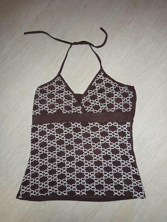 Hnědý top numbero xl, xl