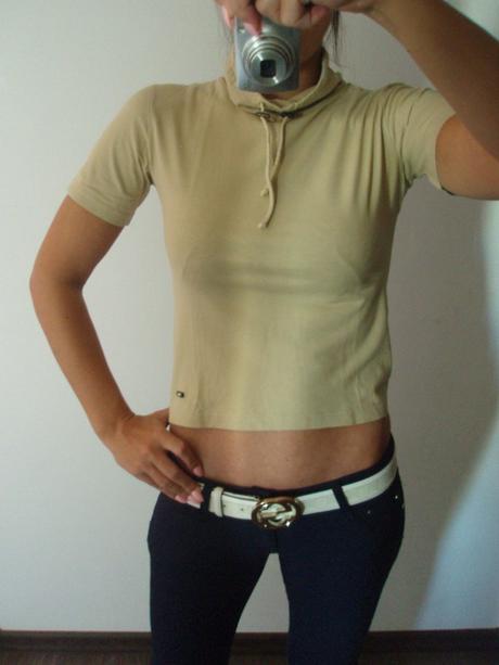 Béžové tričko waw, s