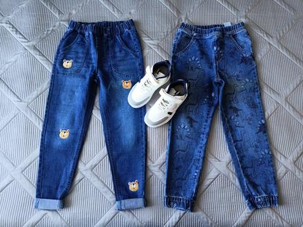 2x nové džíny s tenisky, 128/134, 128 / 134