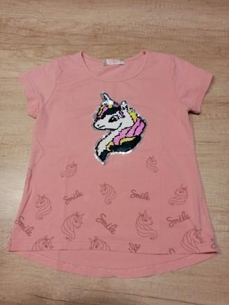 Měnící tričko a tílko jednorožec vel. 110/116, kugo,110
