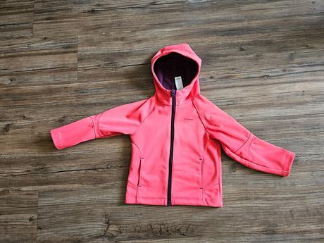 Dětská dívčí růžová korálová softshell bunda quech, quechua,86