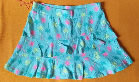 Sukně tyrkysová s volány a palmami, pepco,128