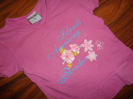 Růžové tričko s hawai květy, 116