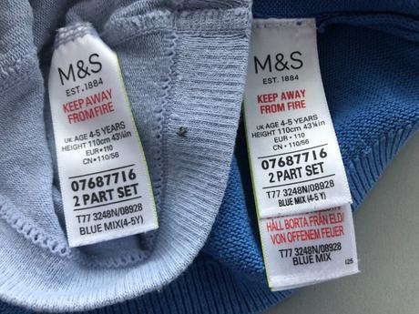 Modré šaty+punčochy pletené 4-5let plameňák 110cm, marks & spencer,110