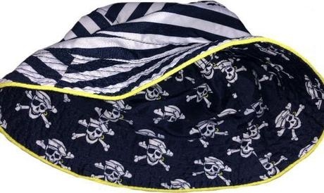 Pruhovaný / lebkový letní oboustranný klobouk 4-6y, h&m,110