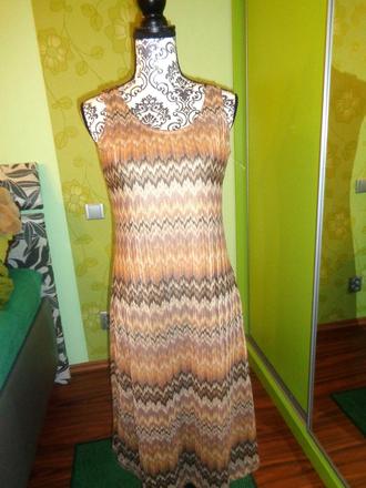 Nádherné zlatohnědé dlouhé šaty, m