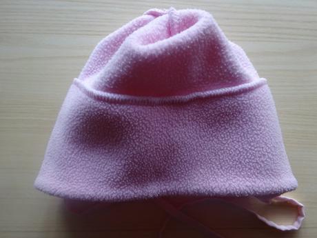 Zimní fleesová růžová čepice, vel. 74/80, 74