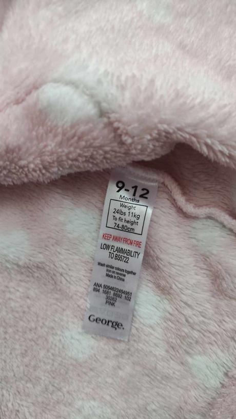 Župan dívčí plyšový 74/80(9-12m), george,74