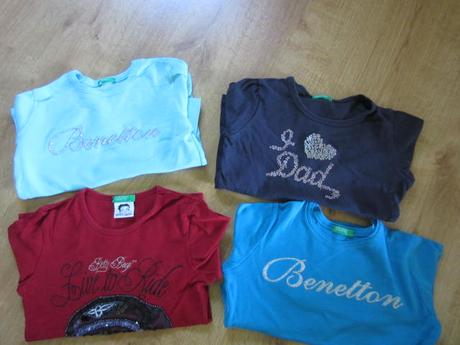 Červené tričko s dlouhým rukávem benetton, benetton,110