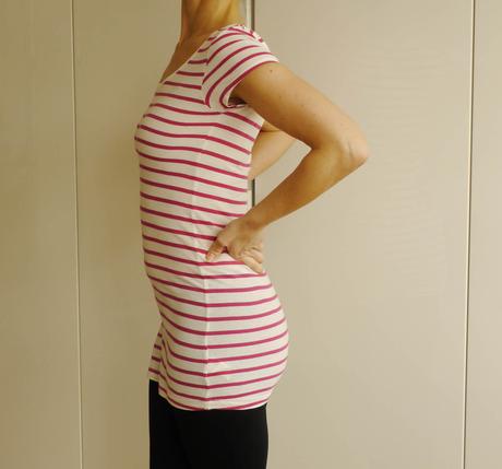 Bilo ruzove pruhovane tricko vel 34 h&m, h&m,34