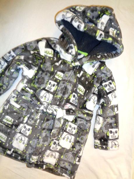 Luxusní měkoučký šedostříbrný župan s robůtky, george,104