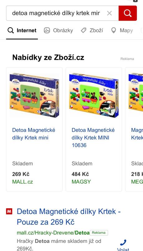 Magnetická skládačka krtek,