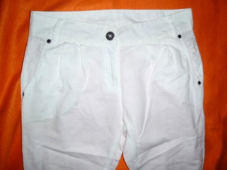 Módní pecka - bílé vzdušné letní kalhoty, new look,158