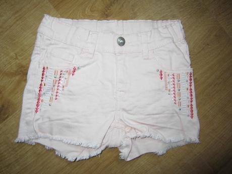 Růžové džínové zdobené kraťasy, šortky, lindex,122