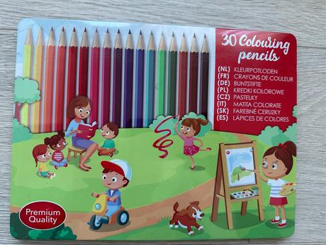 Pastelky v plechové krabičce, 30 ks, nové, 