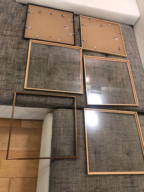 6 ramu na obrazky ctverec 40x40 zlate,medene, 