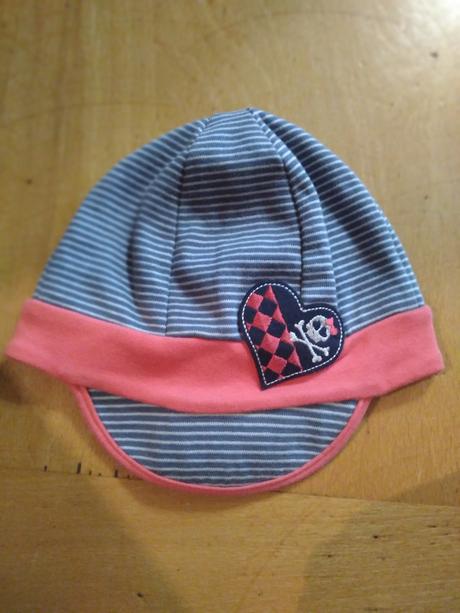 Dívčí čepice pirát, srdce, proužky 40 - 45 cm, ajs,98